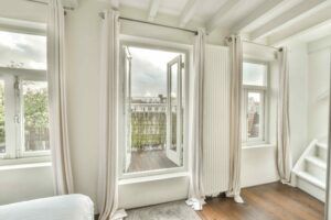 Open casement windows