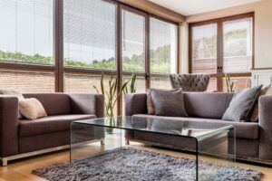 Living room with large windows