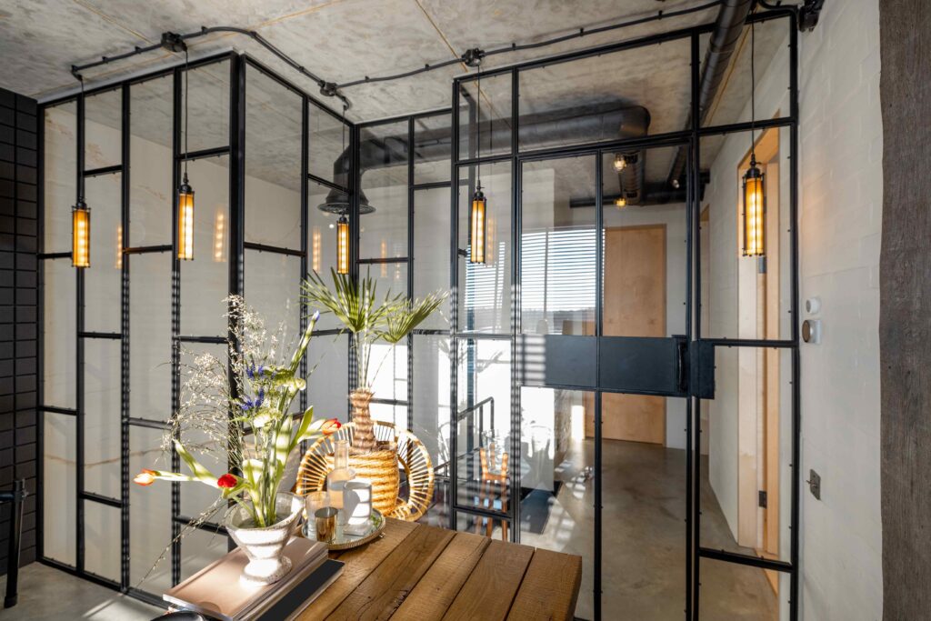 Glass interior walls